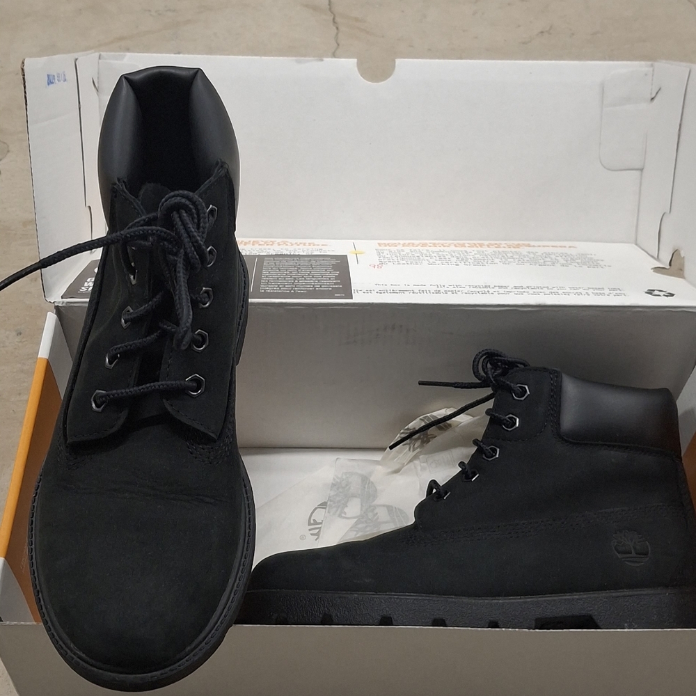 Timberland Boy''s Classic Black Nubuck Boots